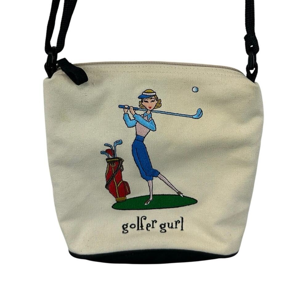 Marlo Sport Golf Women’s Crossbody Canvas Golf Embroidery Cartoon Funky